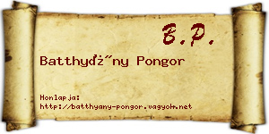 Batthyány Pongor névjegykártya
